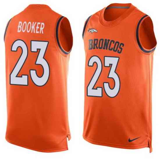 Nike Broncos #23 Devontae Booker Orange Team Color Mens Stitched NFL Limited Tank Top Jersey